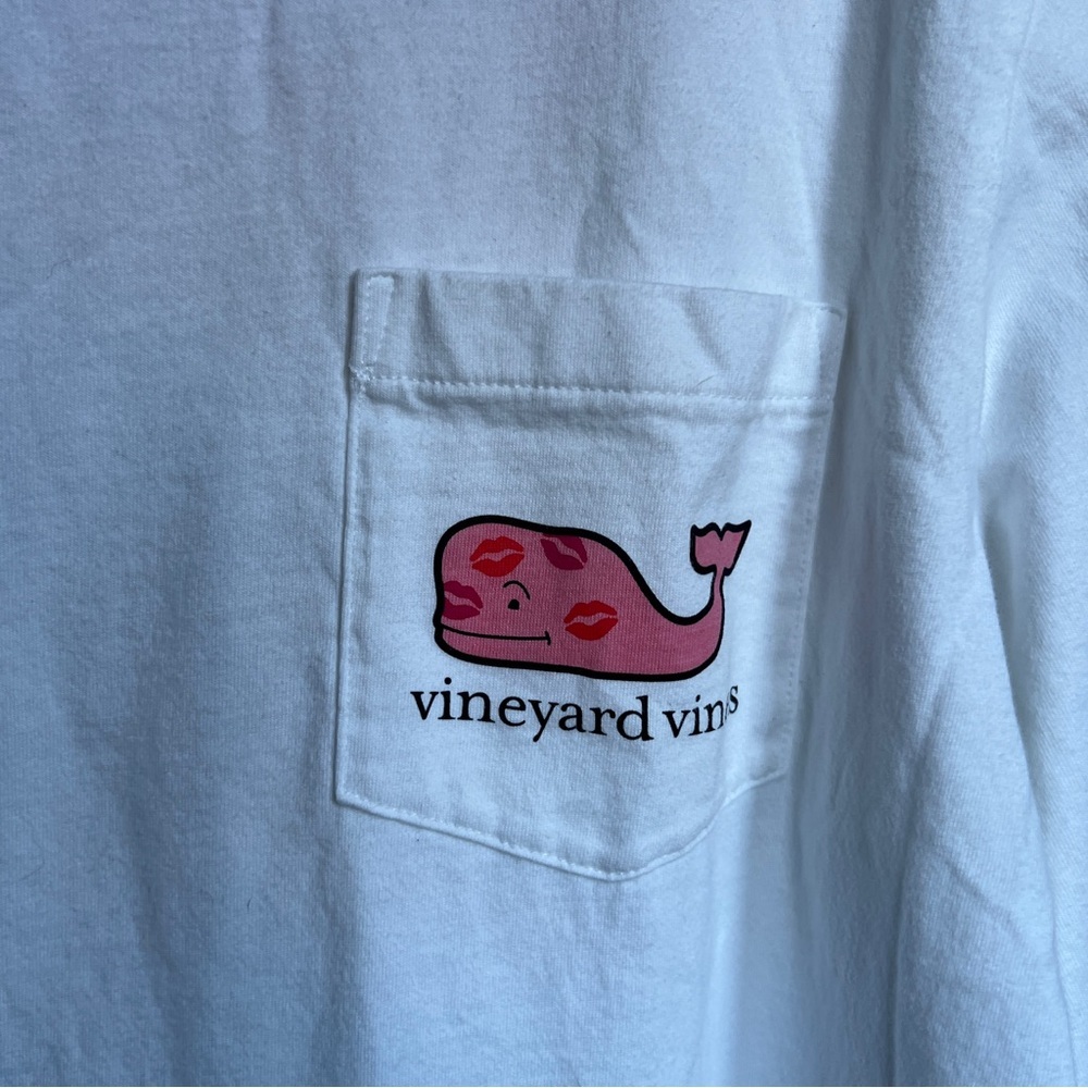Vineyard Vines Valentine's Day Kissing Lip Whale Long-Sleeve Pocket T-Shirt - Picture 3 of 4